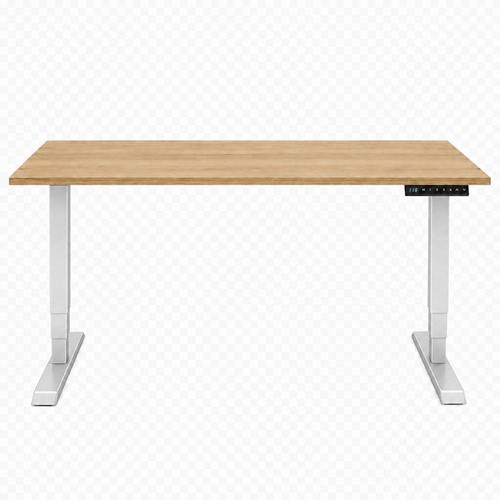 Zit-sta bureau Huislijn elektrisch 120x80cm blad eiken robson frame aluminium-2
