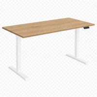 Zit-sta bureau Huislijn elektrisch 120x80cm blad eiken robson frame wit