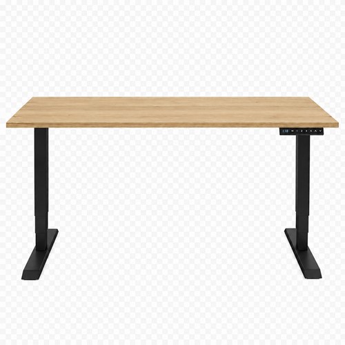 Zit-sta bureau Huislijn elektrisch 160x80cm blad eiken robson frame zwart-2