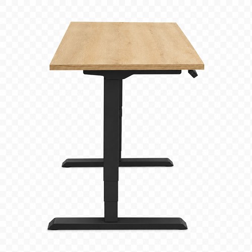 Zit-sta bureau Huislijn elektrisch 160x80cm blad eiken robson frame zwart-3