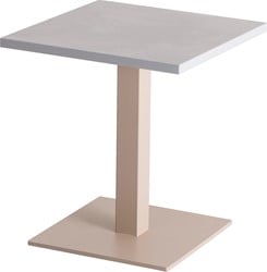 Bijzettafel Huislijn Pipe blad wit vierkant 38x38 cm frame wit 42 cm hoog.