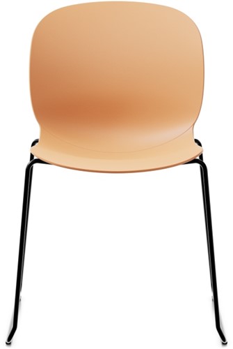 Vergaderstoel RBM Noor 6060 kuip Coral poot slede zwart.