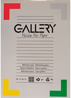 Millimeterblok Gallery A4 21x29,7cm blok van 50 vel - liniatuur rood