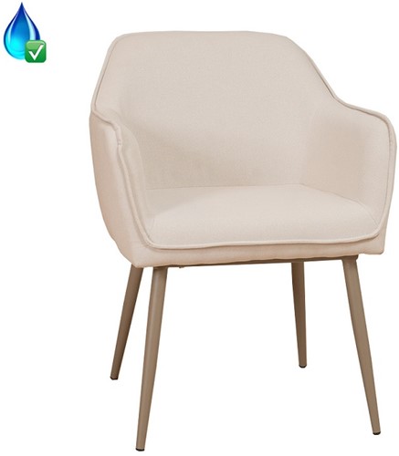 Vergaderstoel Elin 4-poots kuip gestoffeerd beige taupe