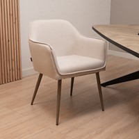 Vergaderstoel Elin 4-poots kuip gestoffeerd beige taupe-3