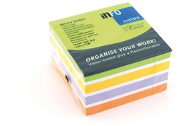 Kubusblok zelfklevend Info-Notes 75x75mm assorti color mix 450 vel