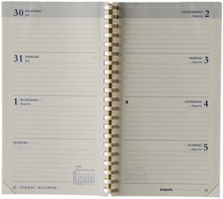 Agenda-inhoud 2027 Brepols Interplan 7 dagen per 2 pagina's 8,9x16cm met spiraal creme papier 900056