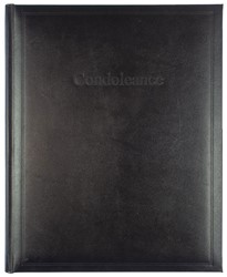 Condoleanceboek Kangaro 210x260mm met vakindeling zwart