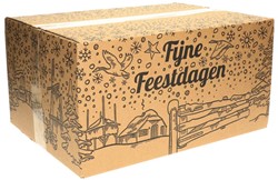 Kerstpakketdoos 'Holland' (lxbxh)490x390x200mm bedrukking zwart Fijne Feestdagen