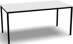 Kantinetafel 4-all 160x80 cm frame zwart blad wit