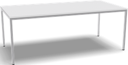Kantinetafel 4-all 200x100 cm frame wit blad wit