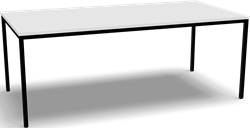 Kantinetafel 4-all 200x100 cm frame zwart blad wit