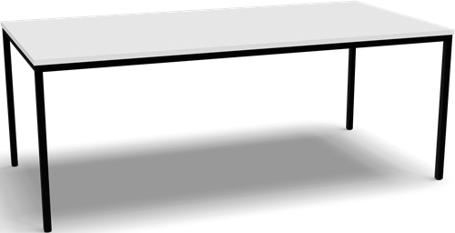 Kantinetafel 4-all 200x100 cm frame zwart blad wit
