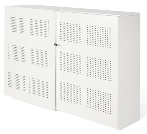 Akoestische schuifdeurkast NPO 120hx194bx46d cm kleur wit inclusief 4 legborden