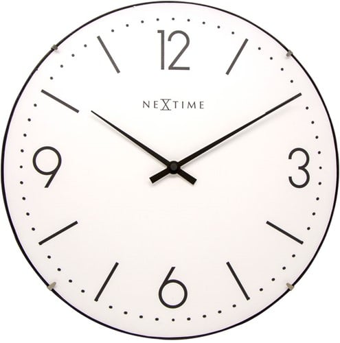 Wandklok NeXtime Basic Dome Ø35cm wit NE-3157WI