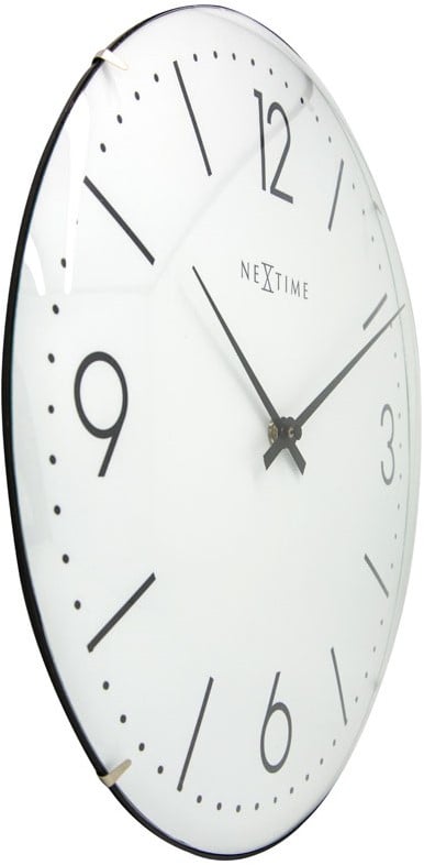 lijn Of anders tactiek Wandklok NeXtime Basic Dome Ø35cm wit NE-3157WI