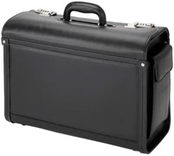 Pilotenkoffer Alassio GENOVA zwart kunstleer