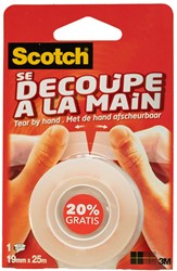 Plakband Scotch Crystal Clear tape 19mmx25m afscheurbaar