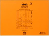 Rhodia 20100C - Pack of 5 Notepads No. 20, DIN A4 , 80 Sheets Yellow French Ruler Perforated, 80 g, Orange, 1 Pack