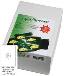 Etiket Rillprint A4 210x148mm wit 1.000 vel 2.000 stuks