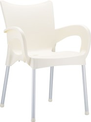 Vergaderstoel Romeo recyclebaar kunststof kuip beige