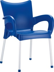 Vergaderstoel Romeo recyclebaar kunststof kuip blauw