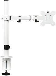 Ergonomische Focus monitorarm enkel met bladdoorvoer wit