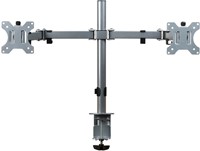 Ergonomische Focus monitorarm dubbel knikarm zilver