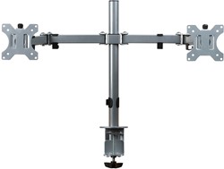 Ergonomische Focus monitorarm dubbel knikarm zilver