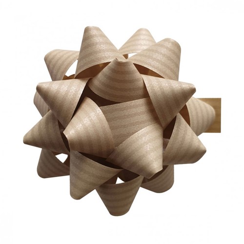 Cadeau strikjes Starbow zelfklevend 10mm x Ø50mm kraft kleur bruin 50 stuks