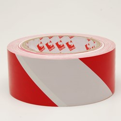 Vloermarkeringstape PVC 50mmx33m rood/wit