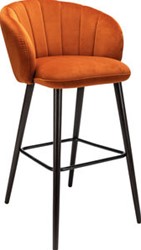 Barkruk Waldorf 4-poots zithoogte 80cm kuip stof frame beukenhout