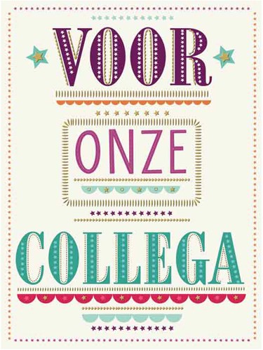 Wenskaart + envelop Artige collectie Maximaal A4 opdruk: Voor onze collega AT2007