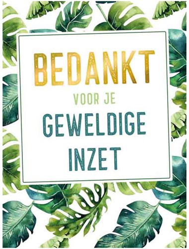 Wenskaart + envelop Artige collectie Maximaal A4 opdruk: Bedankt voor je geweldige inzet MAX024