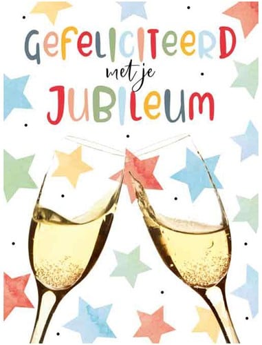 Wenskaart + envelop Artige collectie Maximaal A4 opdruk: Gefeliciteerd met je jubileum MAX023