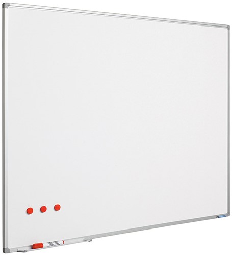 Whiteboard Smit Visual Softline emaille staal 100x200cm incl. afleggoot en ophangmateriaal